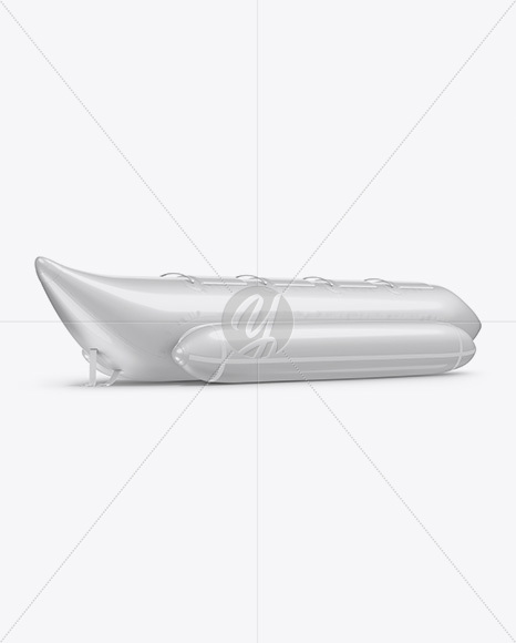 Glossy Banana Boat Mockup - Half Side View