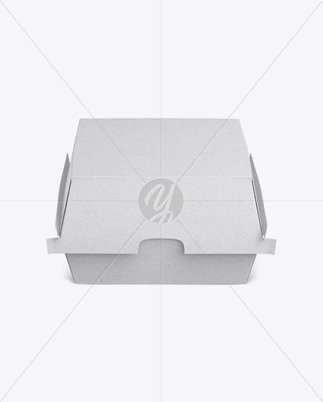 Kraft Burger Box Mockup - Front View (High-Angle Shot)