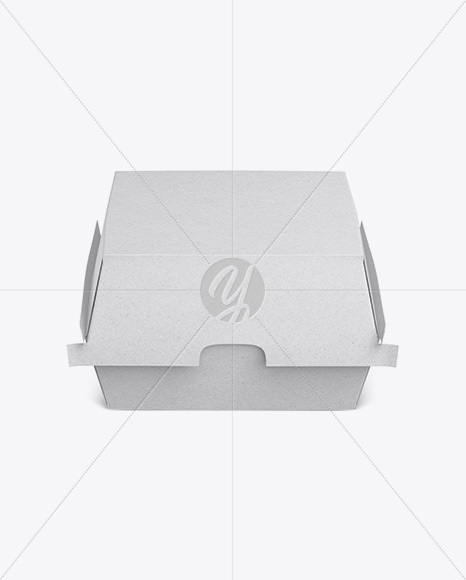 Kraft Burger Box Mockup - Front View (High-Angle Shot)