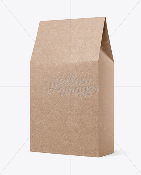 Kraft Paper Bag Mockup - Halfside View