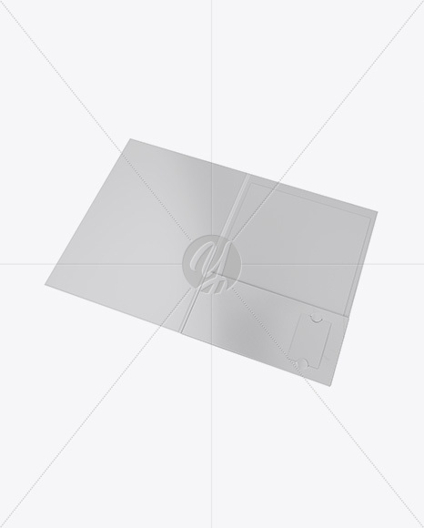 Kraft Folder with Papers Mockup - Half Side View