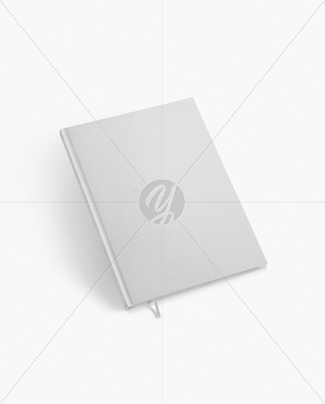 Hardcover Book With Bookmark Mockup