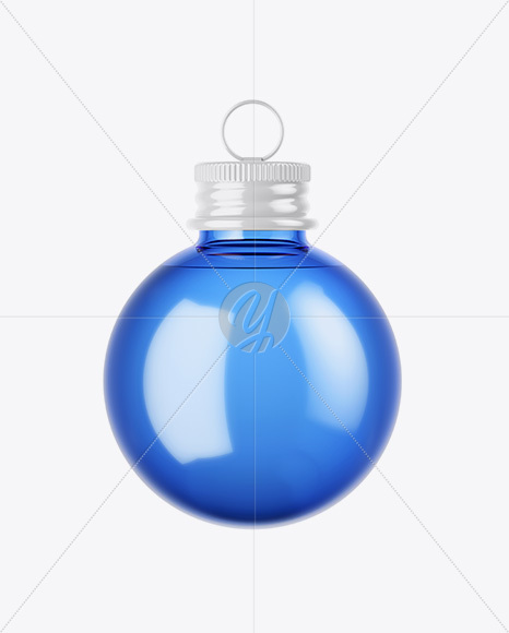 Blue Glass Christmas Bottle Mockup Blue Glass Christmas Bottle Mockup