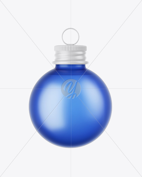 Frosted Blue Glass Christmas Bottle Mockup - Free Download Images High