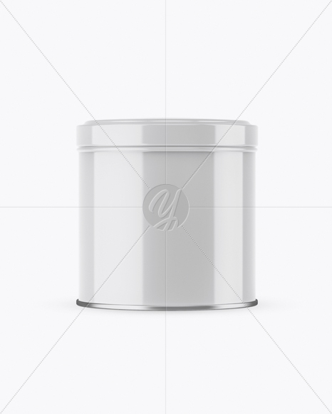 Glossy Round Tin Box Mockup