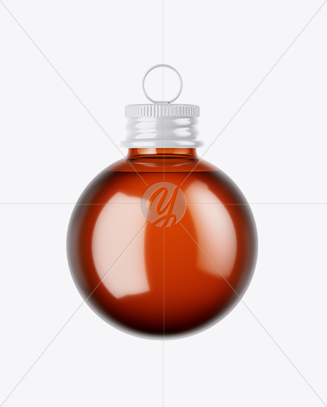 Amber Glass Christmas Bottle Mockup Amber Glass Christmas Bottle Mockup