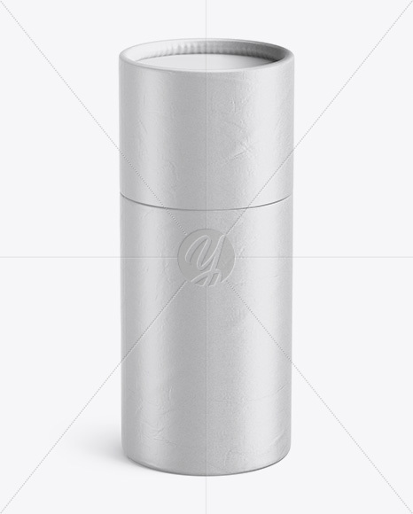 Textured Kraft Tube Mockup - Front View (High-Angle Shot)