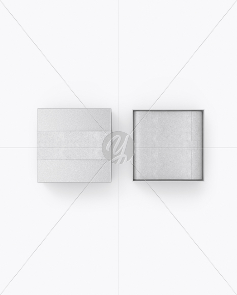 Two Textured Boxes with Label Mockup - Top View