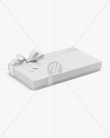 Gift Box Mockup - Half Side View (High-Angle Shot)