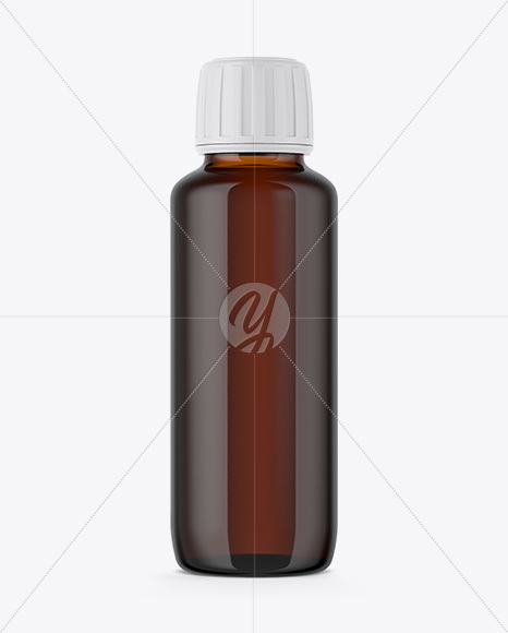 90ml Amber Glass Bottle Mockup