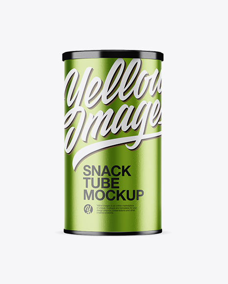 Metallic Snack Tube Mockup - Snacks packaging mockup