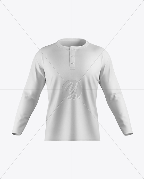 Men&#039;s Baseball T-shirt With Long Sleeves Mockup - Front View