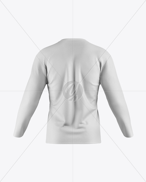 Men&#039;s Baseball T-shirt With Long Sleeves Mockup - Back View