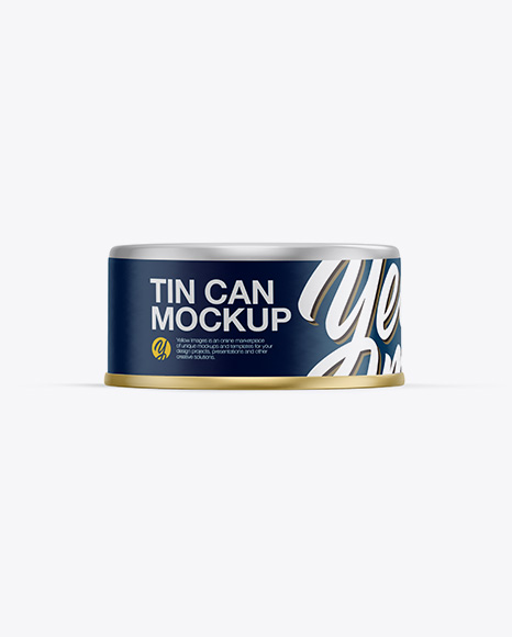 5oz Can Mockup - Front & Top Views - Fish packaging mockup