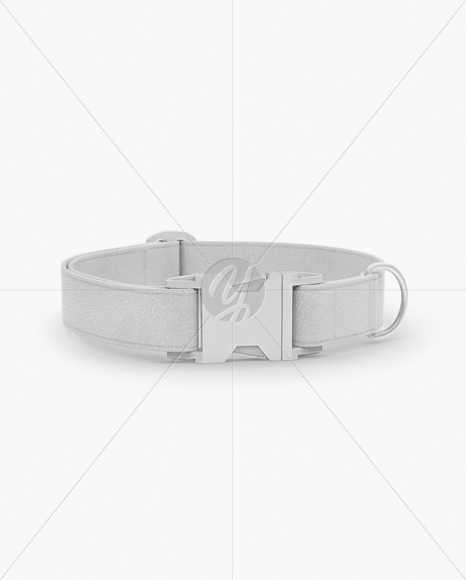 Leather Dog Collar Mockup - Front View (High-Angle Shot)