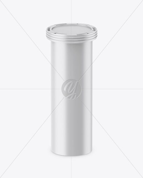 Matte Effervescent Tablets Bottle Mockup (High-Angle Shot)