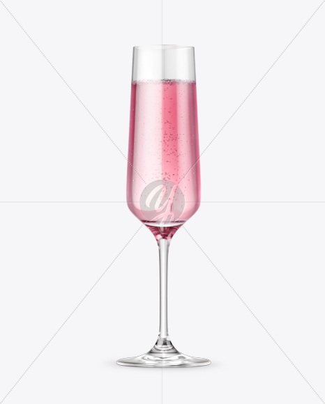 Pink Champagne Glass Mockup