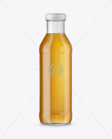 Glass Bottle w/ Condensation in Shrink Sleeve Mockup