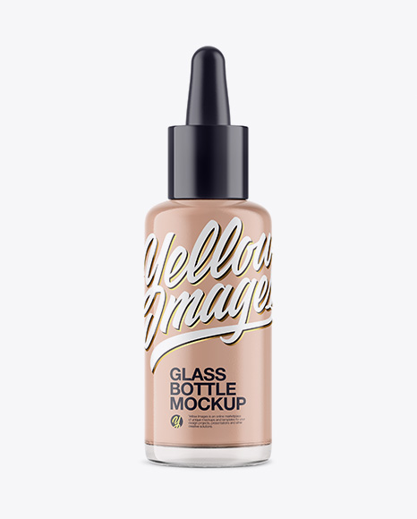 Glass Cosmetic Foundation Bottle Mockup