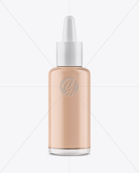 Glass Cosmetic Foundation Bottle Mockup