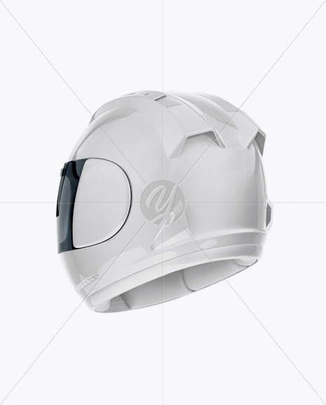 Moto GP Helmet Mockup - Back Half Side View