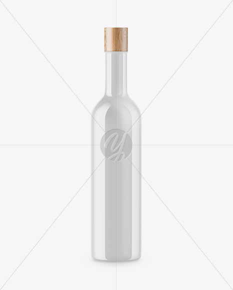 Glossy Cosmetic Bottle With Wooden Cap Mockup