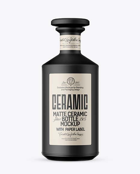 Matte Ceramic Bottle Mockup - Matte+Ceramic+Bottle+Mockup+in+Bottle+Mockups+on+Yellow+Images+Object+Mockups