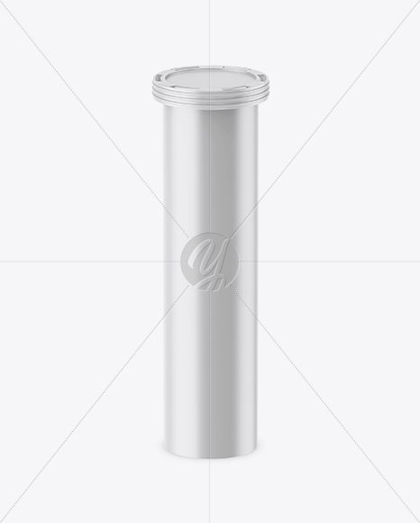 Matte Effervescent Tablets Bottle Mockup (High-Angle Shot)