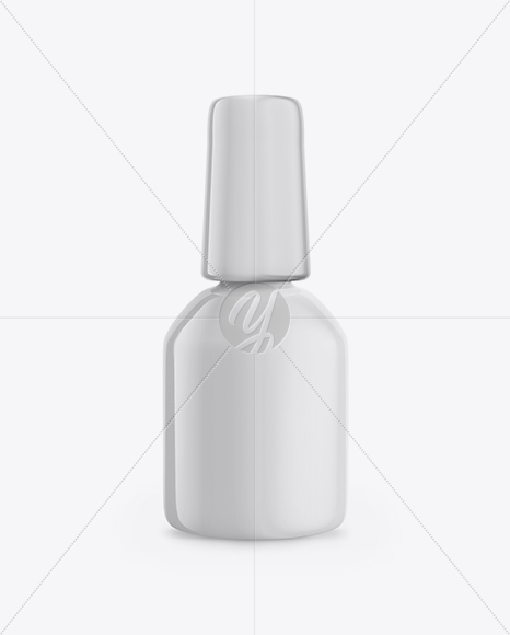 Glossy Nail Polish Bottle Mockup - Front View