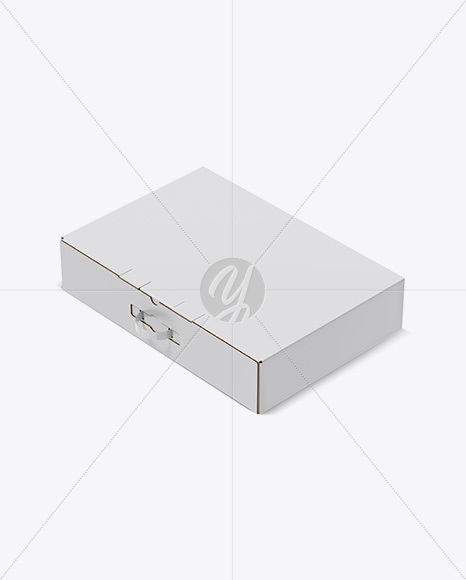 Matte Carton Box With Handle Mockup - Half Side View (High-Angle Shot)