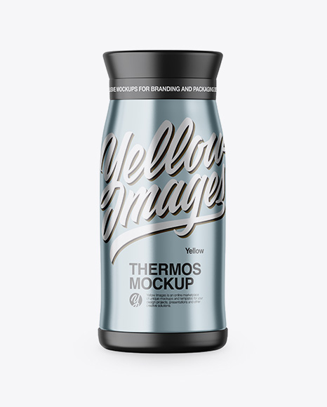 Matte Metallic Thermos Mockup