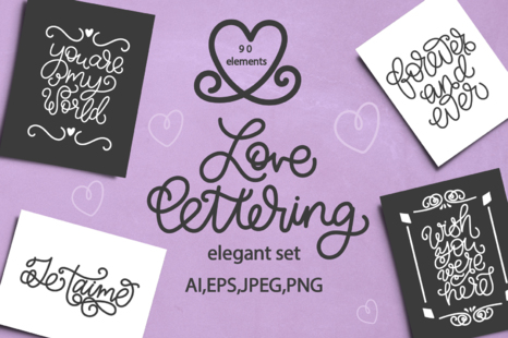 Love Lettering - an elegant set - Monoline lettering