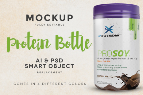 Protein Bottle - Packaging Mockups
