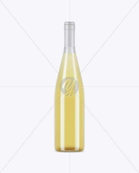 750ml Clear Glass White Wine Bottle Mockup