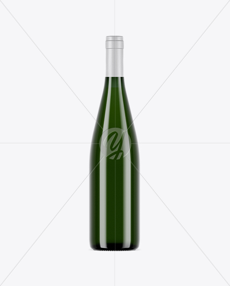 750ml Green Glass White Wine Bottle Mockup