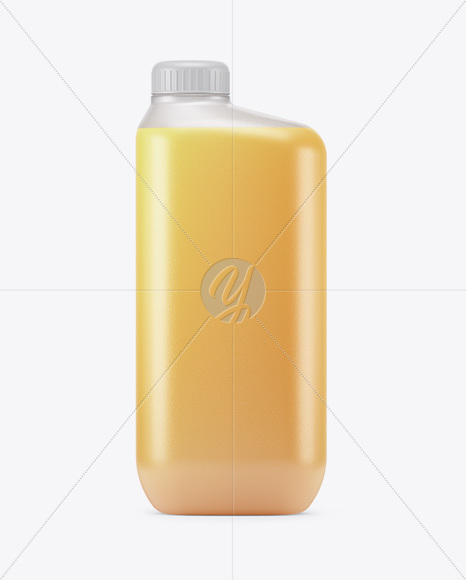 Frosted Plastic Bottle With Orange Juice Mockup