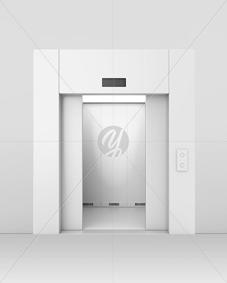 Elevator With Half Opened Doors Mockup