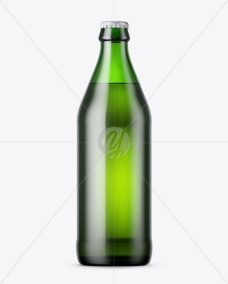 Green Beer Bottle Mockup