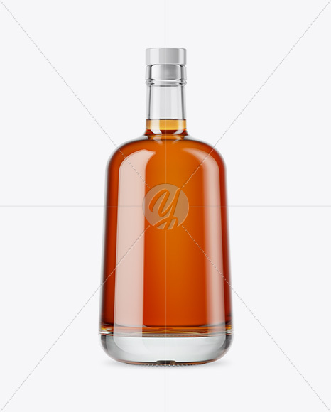 Clear Glass Whisky Bottle Mockup