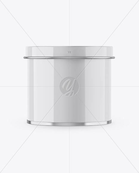 Glossy Tin Can Box Mockup