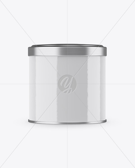 Glossy Round Tin Box Mockup