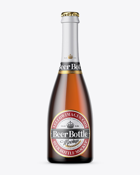 Amber Beer Bottle Mockup - Brown beer bottle mockup