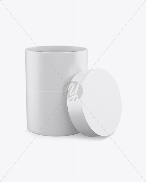 Opened Glossy Paper Tube Mockup - High-Angle Shot