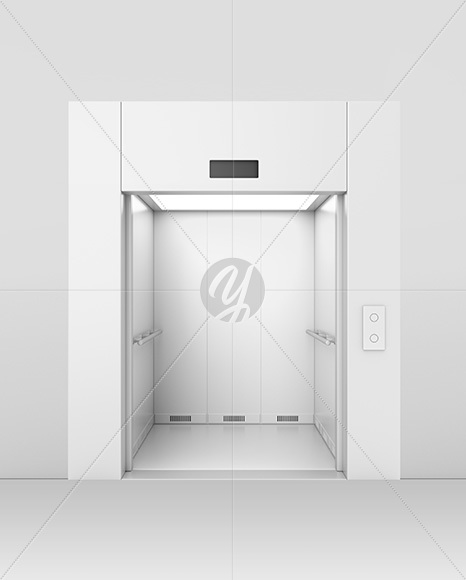 Elevator With Opened Doors Mockup - Free Download Images High Quality