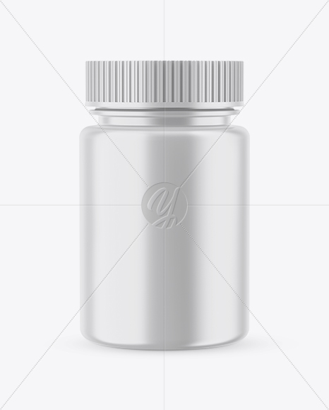 Matte Pills Bottle With Shrink Sleeve Mockup