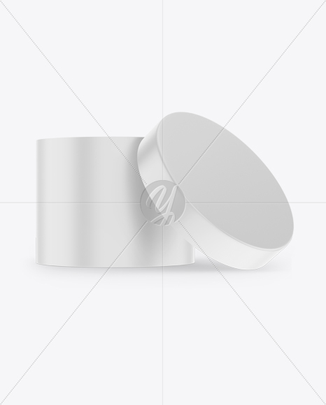 Opened Matte Round Box Mockup