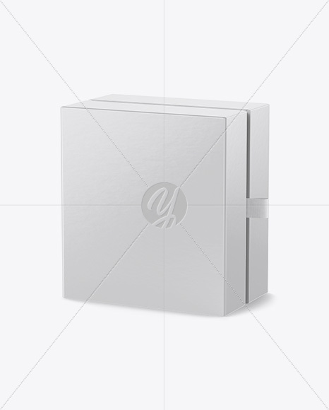 Glossy Gift Box Mockup - Half Side View