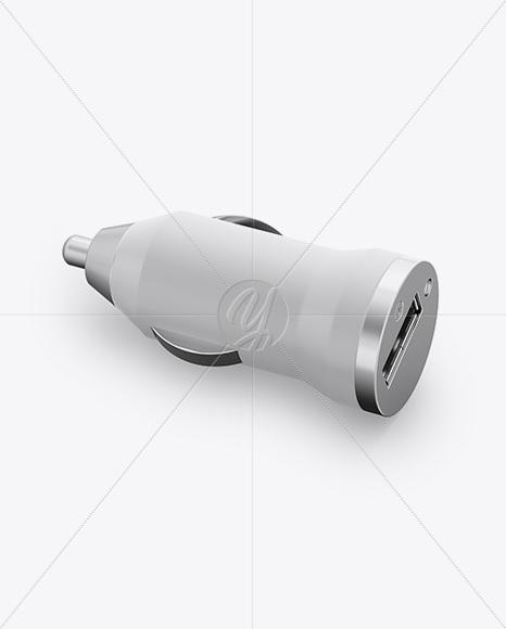 Matte USB Car Charger Mockup - Half Side View - Free Download Images