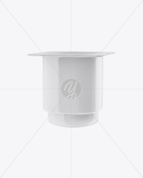 Glossy Yogurt Cup Mockup - Half Side View