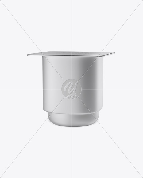 Metallic Yogurt Cup Mockup - Half Side View